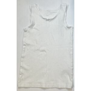M&S Girls White Camisole Tank Tops 7-8 Years 2 Pack Cotton Basic